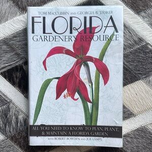 Florida Gardener's Resource Hardcover Book - White Cover with Red Flower